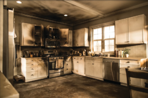 burnt kitchen